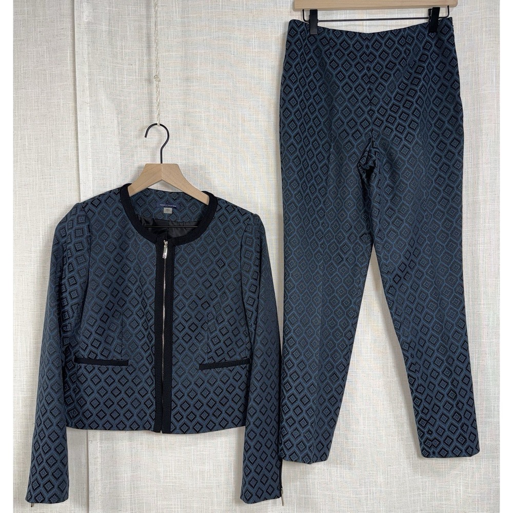 Women's Tommy Hilfiger Sz‎ 4 Navy Blue Blazer Jacket & Pants Suit Set Westport
